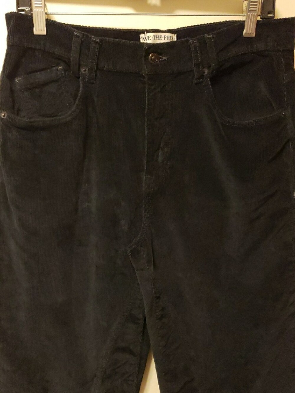 We The Free Black Risk Taker High Rise Straight-Leg Corduroy Pants